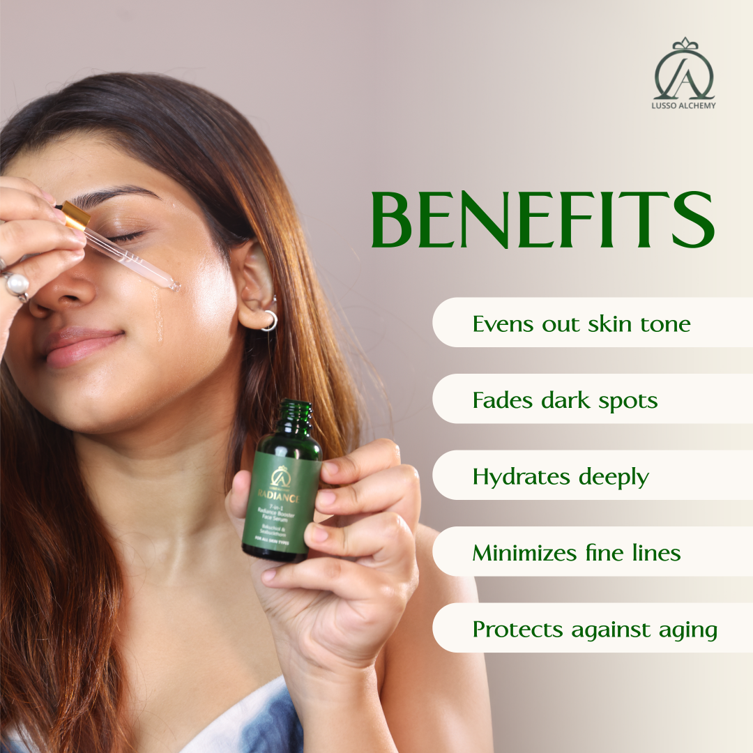 Radiance 7-in-1 Ayurvedic Face Serum & Kansa Wand Set | Bakuchiol & Seabuckthorn | Detox & Radiance