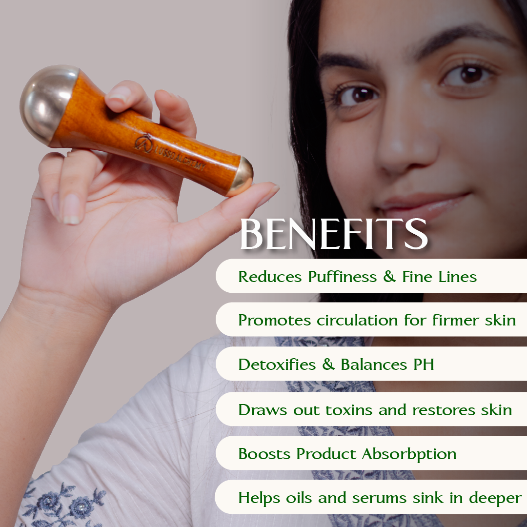 Radiance 7-in-1 Ayurvedic Face Serum & Kansa Wand Set | Bakuchiol & Seabuckthorn | Detox & Radiance