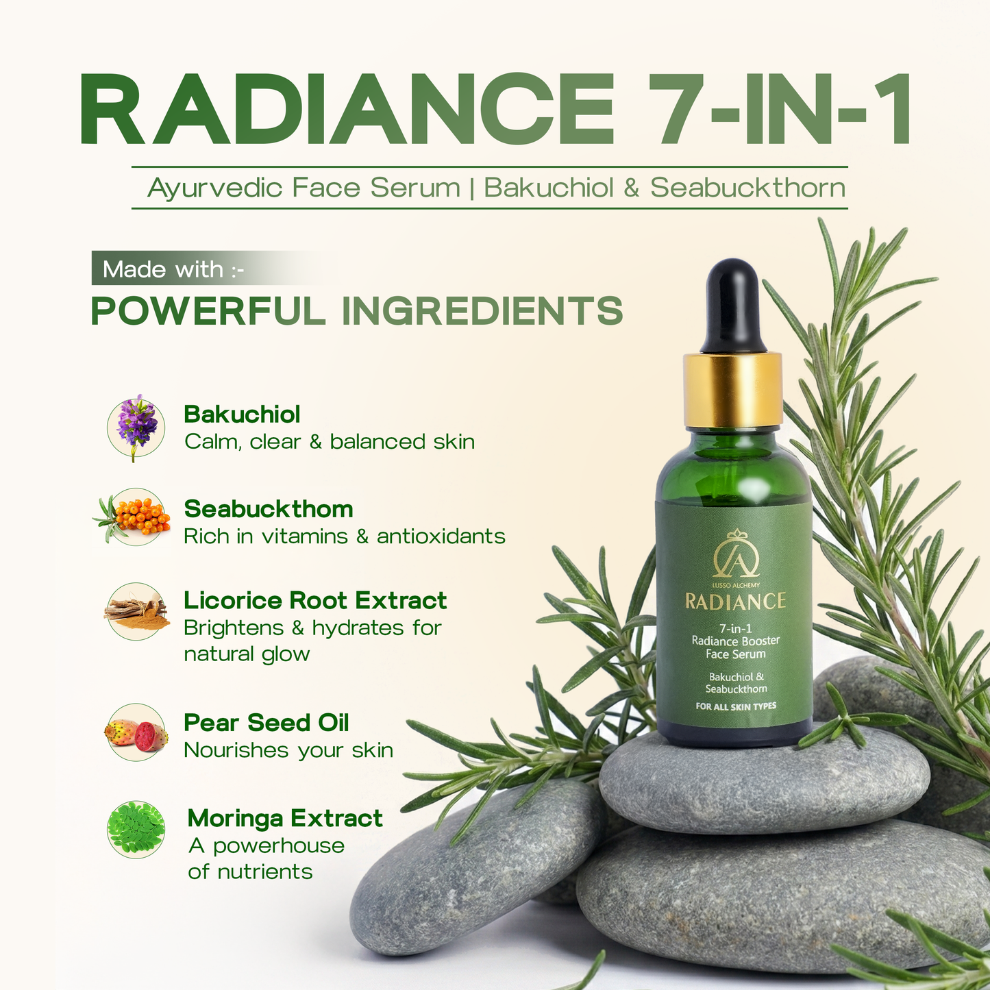 Radiance 7-in-1 Ayurvedic Face Serum | Anti-aging |