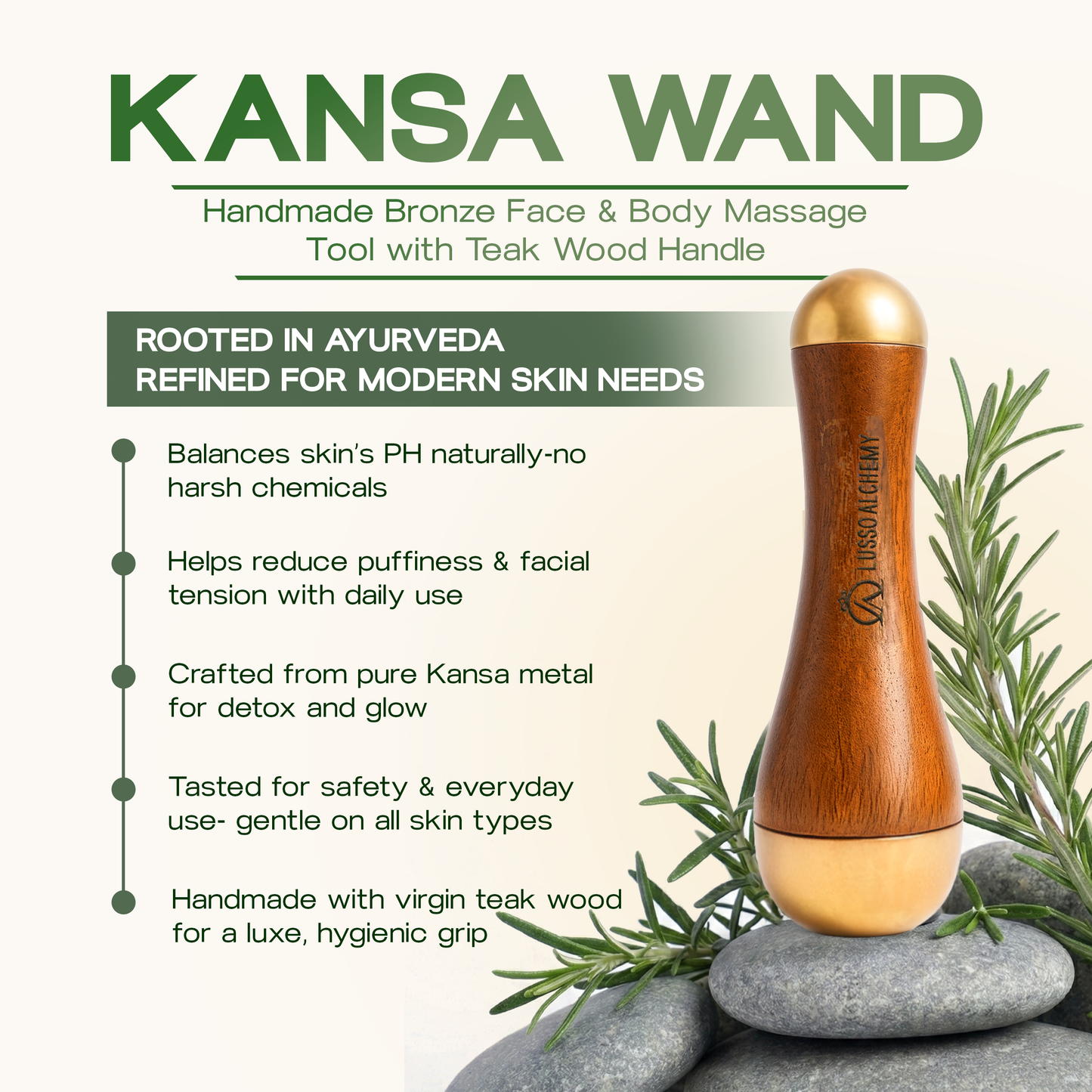 Kansa Wand | Bronze Face & Body Massage Tool