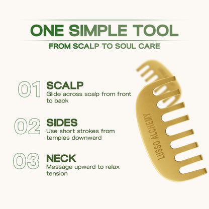 Kansa Comb | Bronze Scalp Massage Tool for Hair Growth & Hair Fall Control