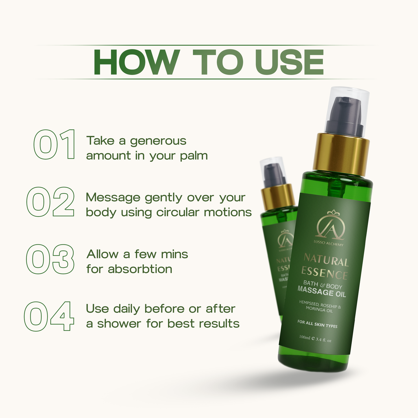 Natural Essence Ayurvedic Body Massage Oil | Non-Greasy & Rejuvenating