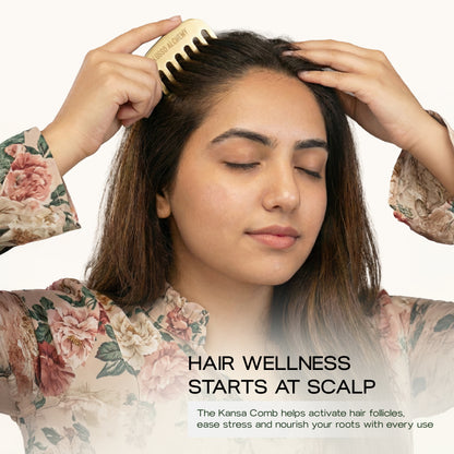 Kansa Comb | Bronze Scalp Massage Tool for Hair Growth & Hair Fall Control