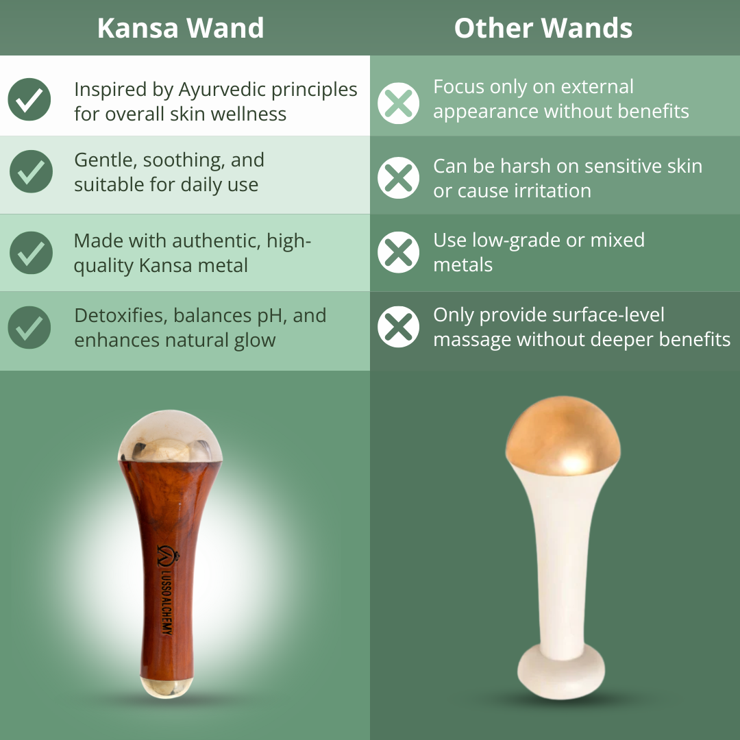 Natural Essence Ayurvedic Bath & Body Massage Oil & Kansa Wand Set | Hempseed, Rosehip & Moringa Oil | Detox & Radiance
