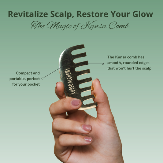 Kansa Comb | Handcrafted Bronze Scalp Massage Tool for Hair Growth, Hair Fall Control, Stronger Roots & Healthy Scalp