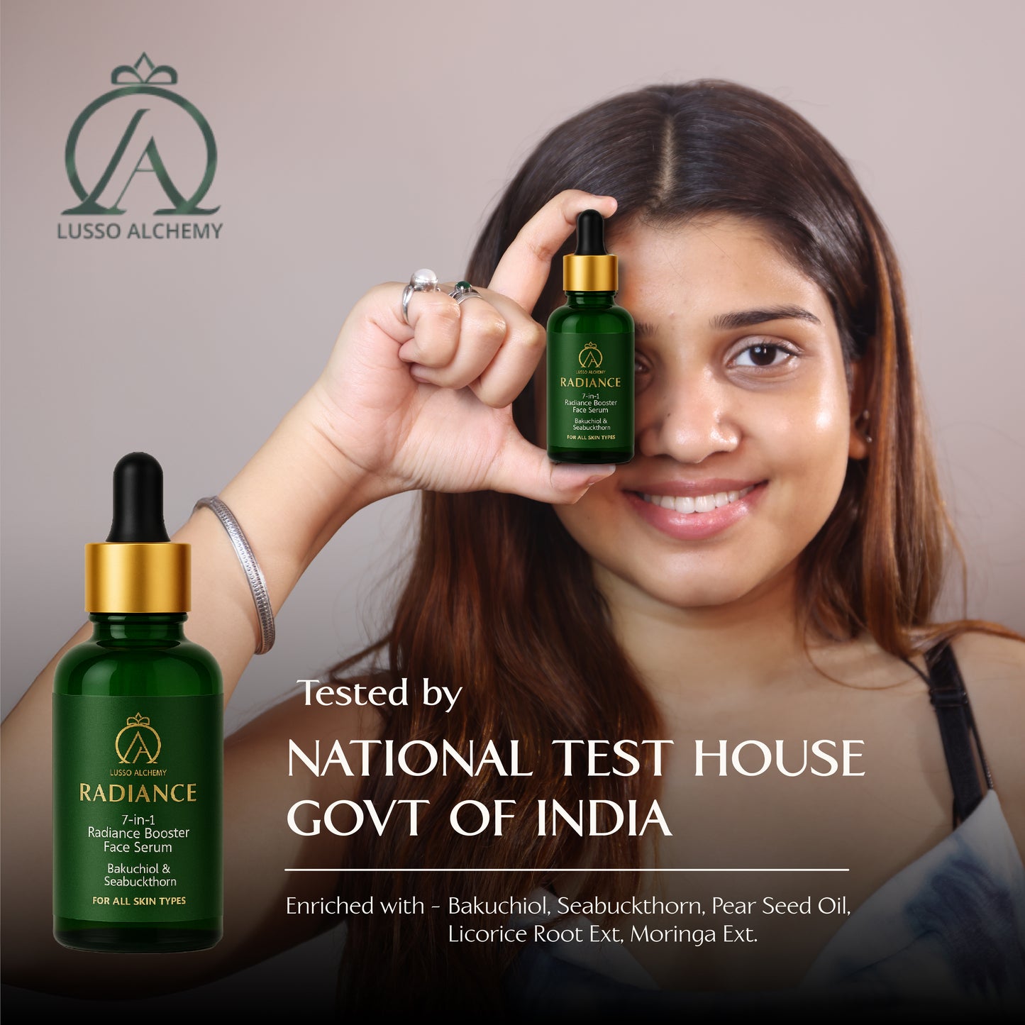 Radiance 7-in-1 Ayurvedic Face Serum | Bakuchiol & Seabuckthorn | Anti-aging, Glowing, Hydrated skin