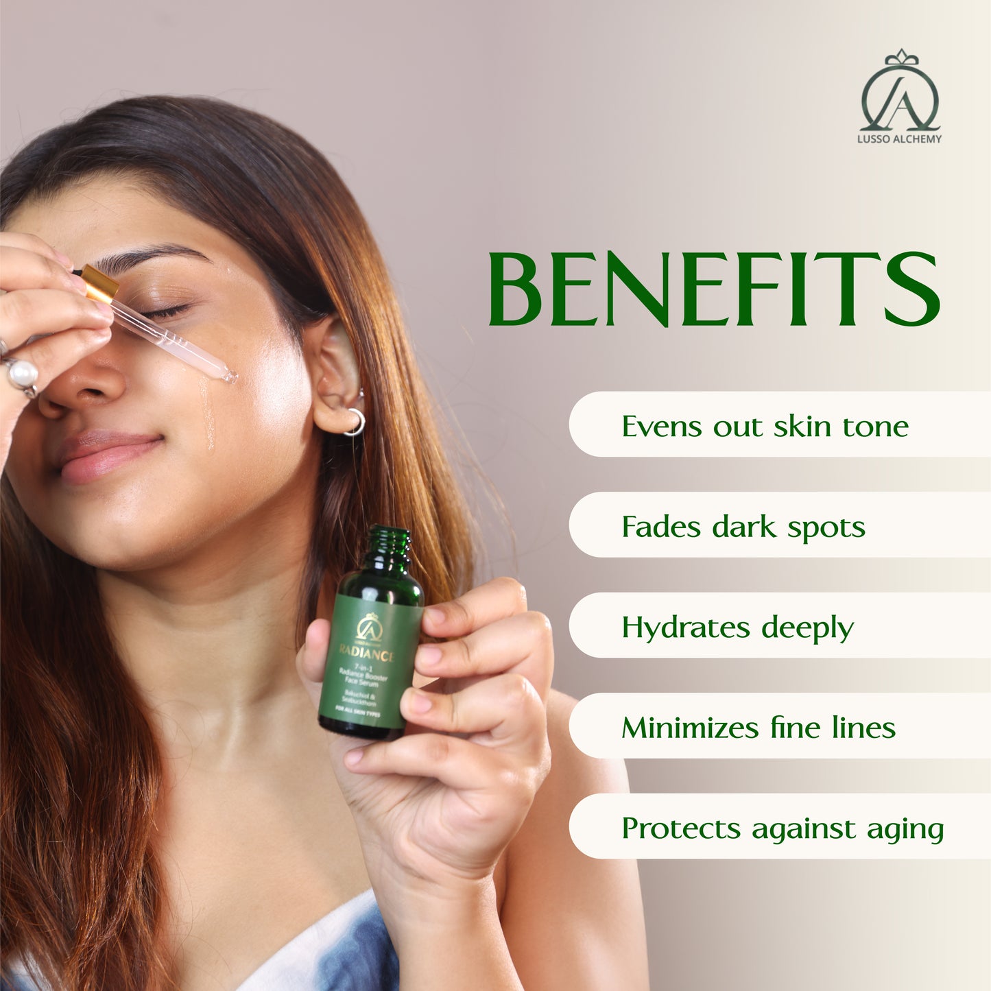 Radiance 7-in-1 Ayurvedic Face Serum | Bakuchiol & Seabuckthorn | Anti-aging, Glowing, Hydrated skin