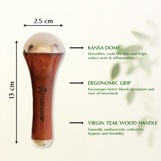 Radiance 7-in-1 Ayurvedic Face Serum & Kansa Wand Set | Bakuchiol & Seabuckthorn | Detox & Radiance
