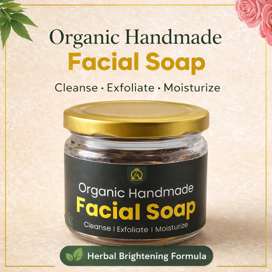 Herbal Brightening & Acne Control Facial Soap with Sandalwood, Neem & Multani Mitti | Natural Glow Face Cleansing Bar
