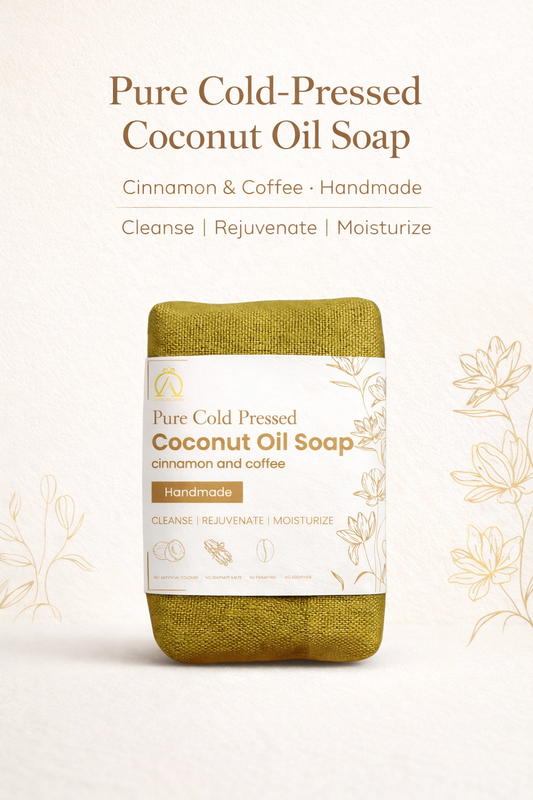 Pure Cold-Pressed Coconut Oil Soap with Cinnamon & Coffee | Handmade Natural Bath Soap