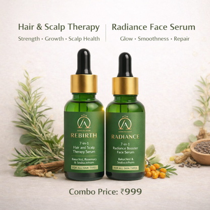 Ayurvedic 7-in-1 Hair & Face Ritual Complete Care. One Powerful Combo.