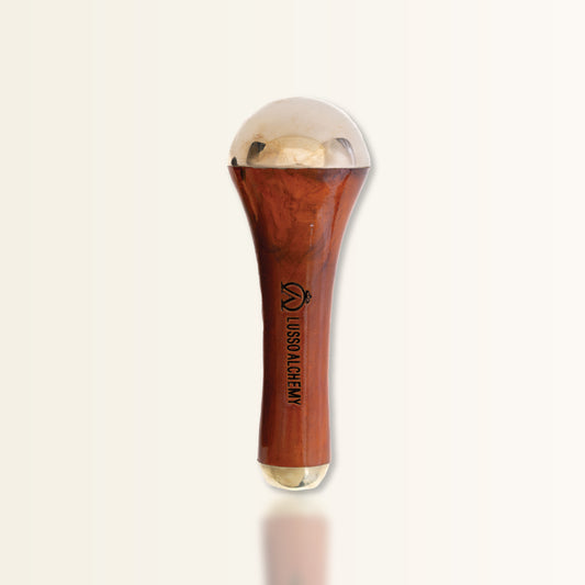 Kansa Wand | Handmade Bronze Face & Body Massage Tool with Teak Wood Handle | Detox, pH Balance & Muscle Relaxation
