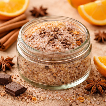 Orange & Chocolate Cinnamon Bathing Salt | Energising & Mood-Boosting Bath Soak