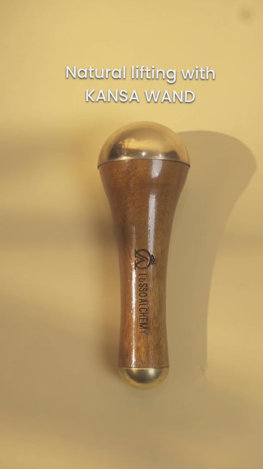 Kansa Wand | Handmade Bronze Face & Body Massage Tool with Teak Wood Handle | Detox, pH Balance & Muscle Relaxation