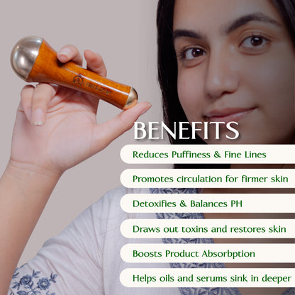 Natural Essence Ayurvedic Bath & Body Massage Oil & Kansa Wand Set | Hempseed, Rosehip & Moringa Oil | Detox & Radiance